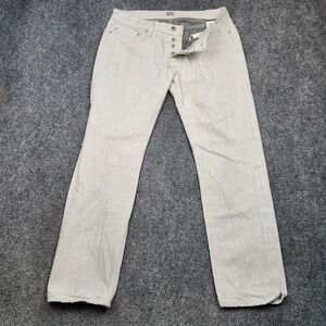 Naked & Famous WeirdGuy Jeans Mens 38x32 White White Selvedge Denim Button Fly